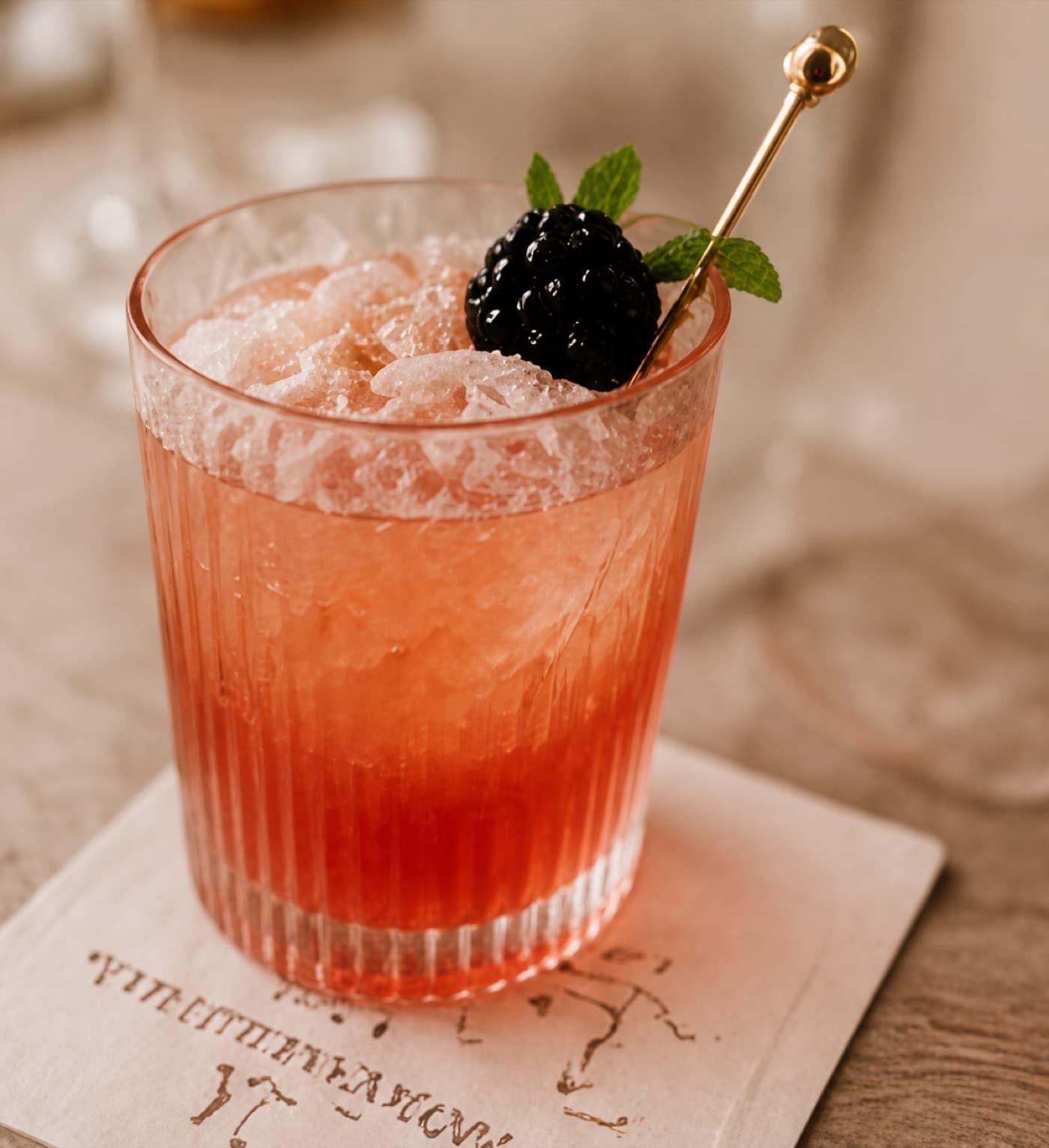 A detail from The Tipsy Troubadour bar service