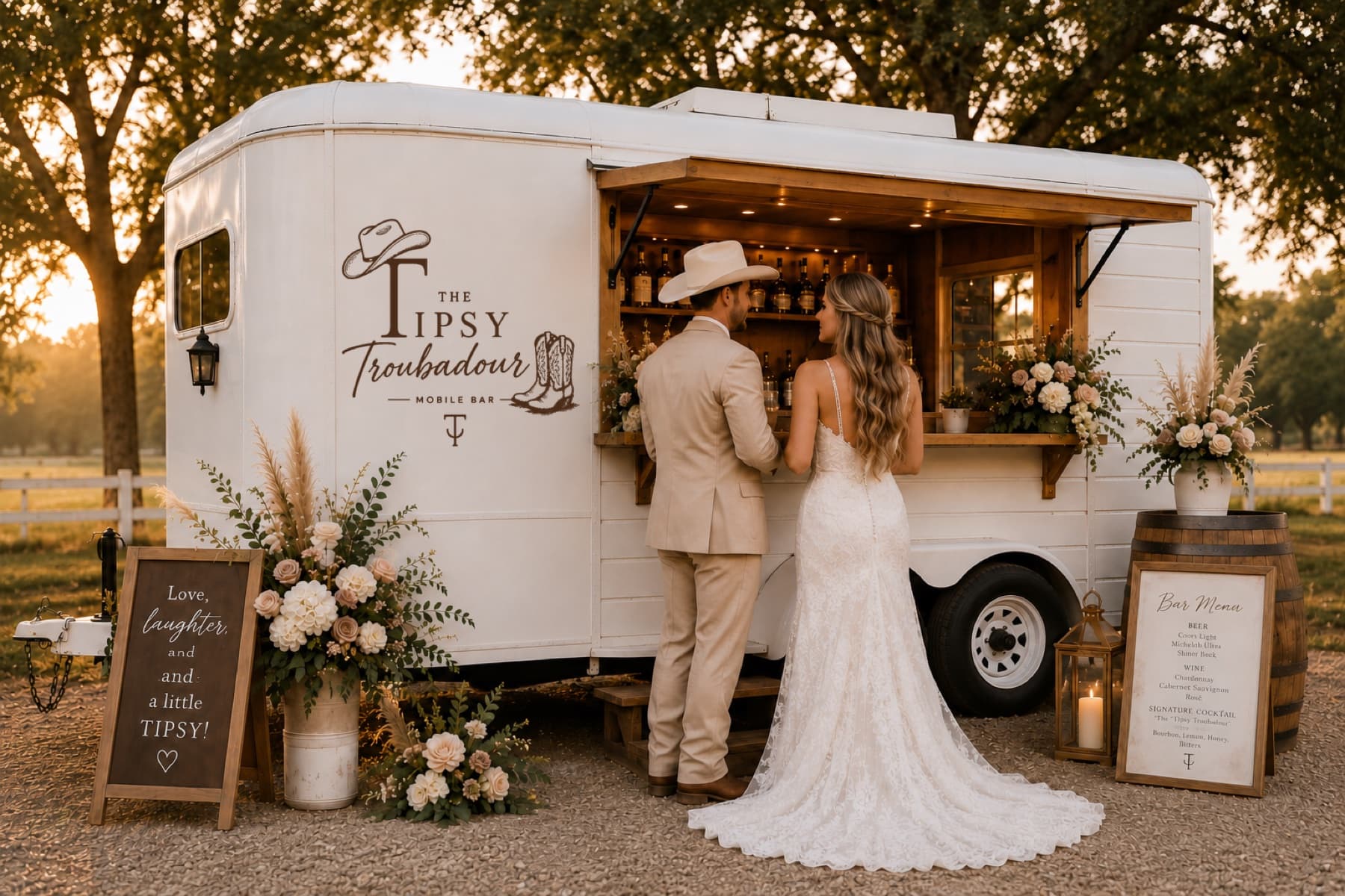 The Tipsy Troubadour serving a wedding celebration