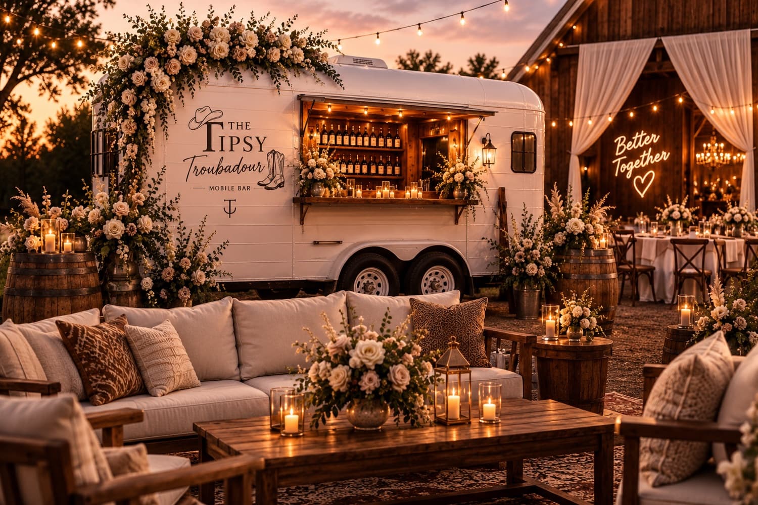 Cowboy Wedding mobile bar experience